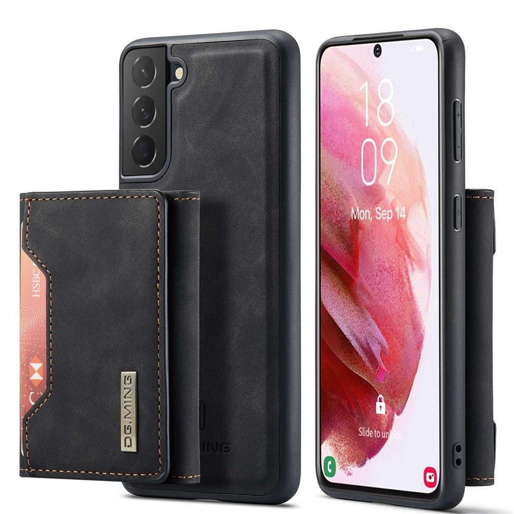 DG.MING M2 Series Phone Case for Samsung Galaxy S23+ Magnetic Closure Shockproof Case Leather Cover Kickstand Protective Case with Detachable Wallet