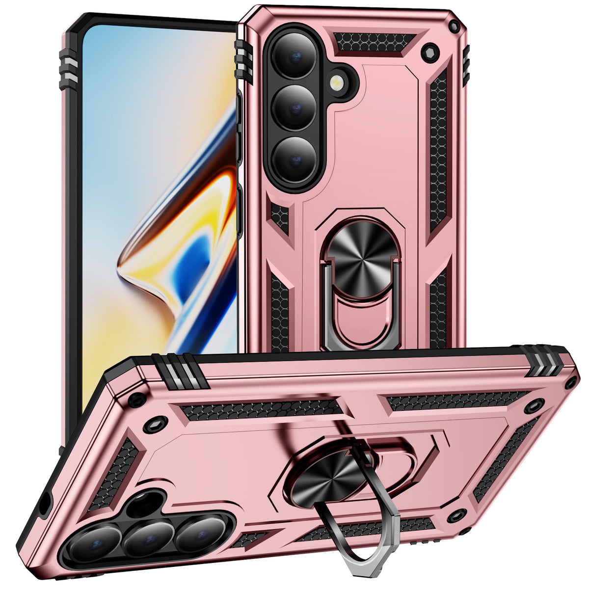 Samsung Galaxy S26+ skal PC + TPU mobilskal med stöd