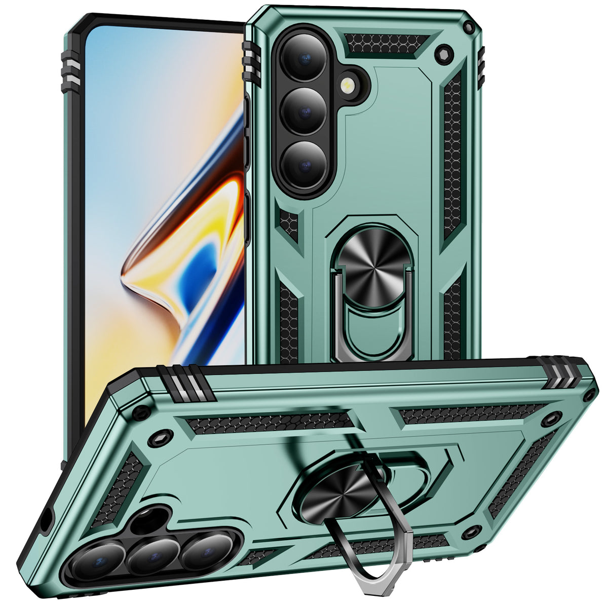 Samsung Galaxy S26+ skal PC + TPU mobilskal med stöd