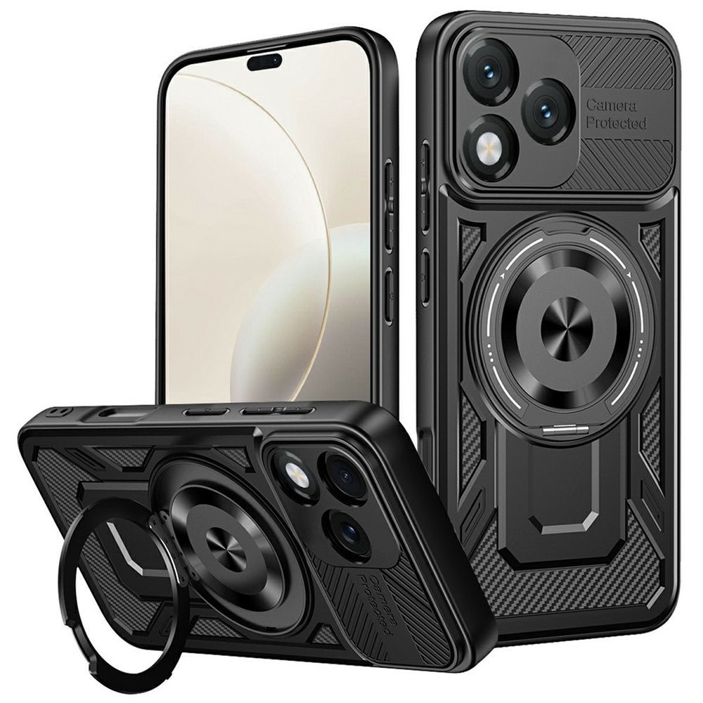For Honor 400 Lite 5G Magnetisk Etui Roterende Støtteben TPU + PC Telefoncover