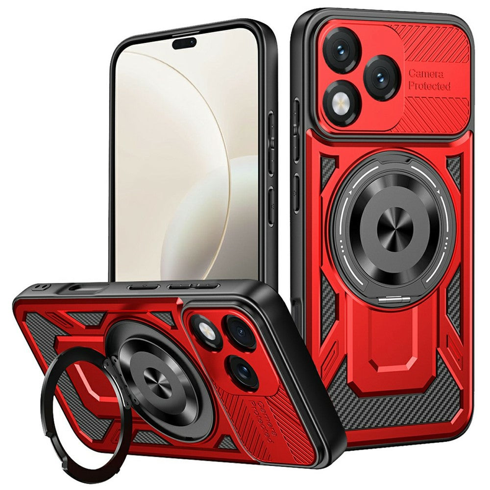 For Honor 400 Lite 5G Magnetisk Etui Roterende Støtteben TPU + PC Telefoncover
