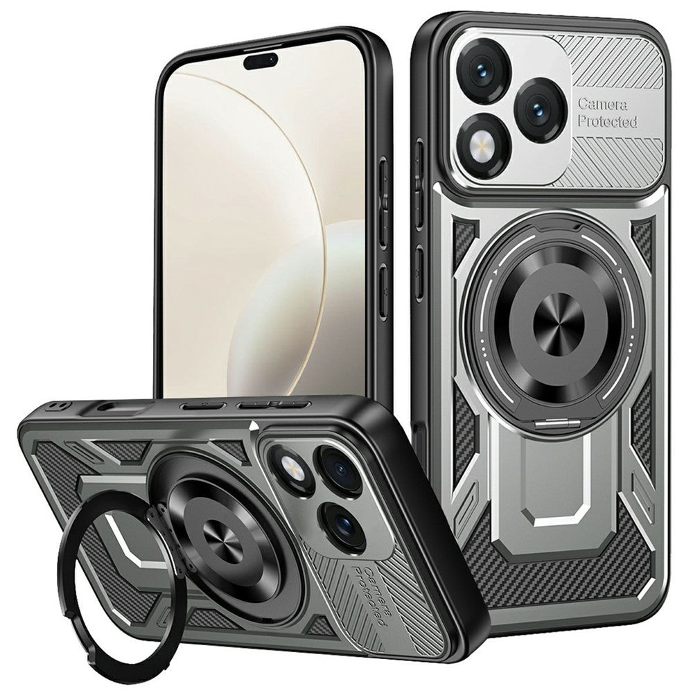 For Honor 400 Lite 5G Magnetisk Etui Roterende Støtteben TPU + PC Telefoncover