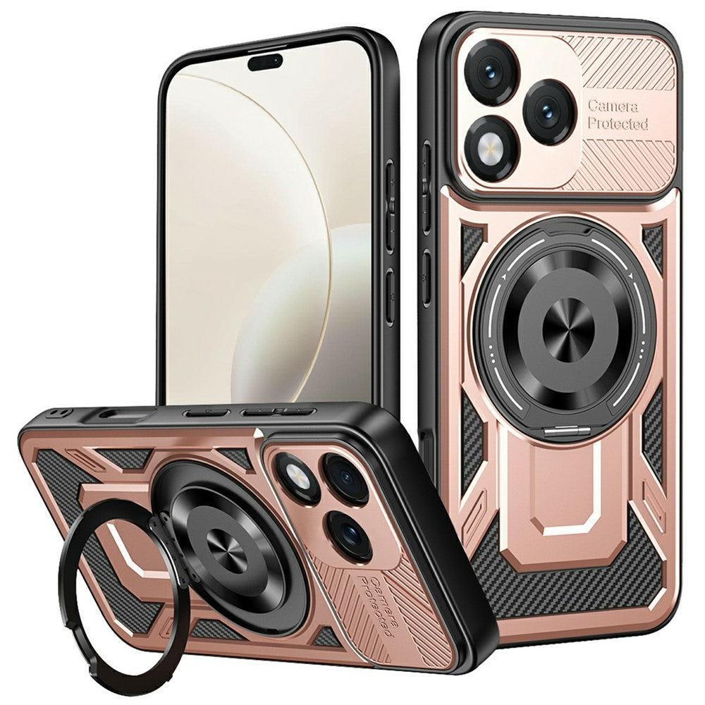 For Honor 400 Lite 5G Magnetisk Etui Roterende Støtteben TPU + PC Telefoncover