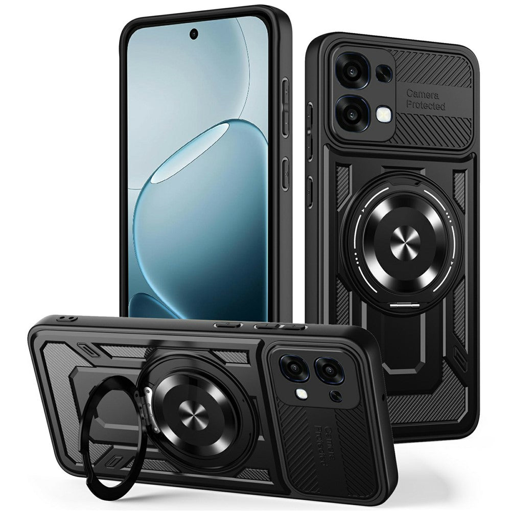 Til Oppo A6 Pro 5G Magnetisk Etui Roterende Støtteben TPU + PC Telefoncover