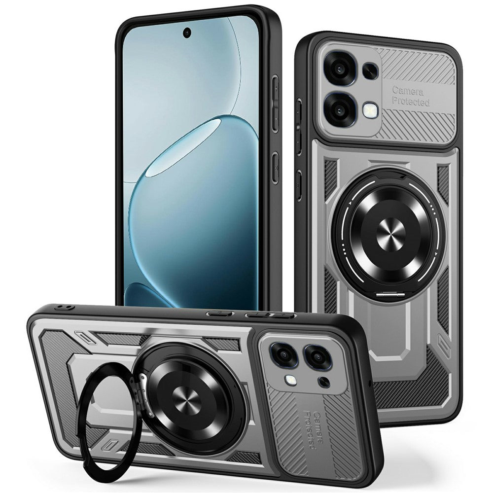 Til Oppo A6 Pro 5G Magnetisk Etui Roterende Støtteben TPU + PC Telefoncover