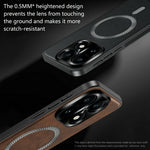 For OnePlus 15 5G Magnetic Case PU TPU PC Phone Back Cover with Metal Lens Frame