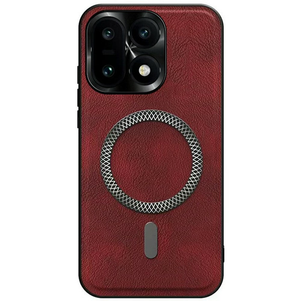 For OnePlus 15 5G Magnetic Case PU TPU PC Phone Back Cover with Metal Lens Frame