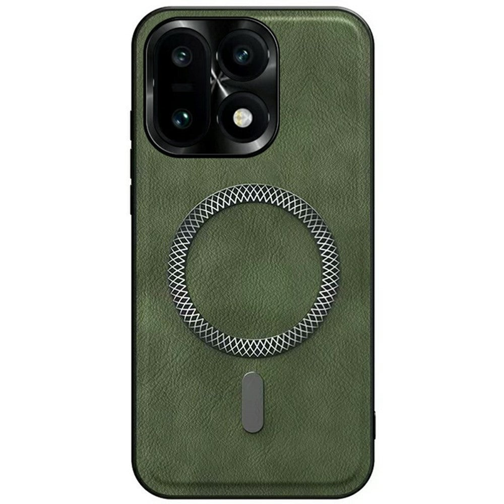 For OnePlus 15 5G Magnetic Case PU TPU PC Phone Back Cover with Metal Lens Frame