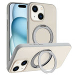 For iPhone 15 Magnetic Case Rotary Kickstand Skin Touch PC + TPU Phone Cover Support Wireless Charging