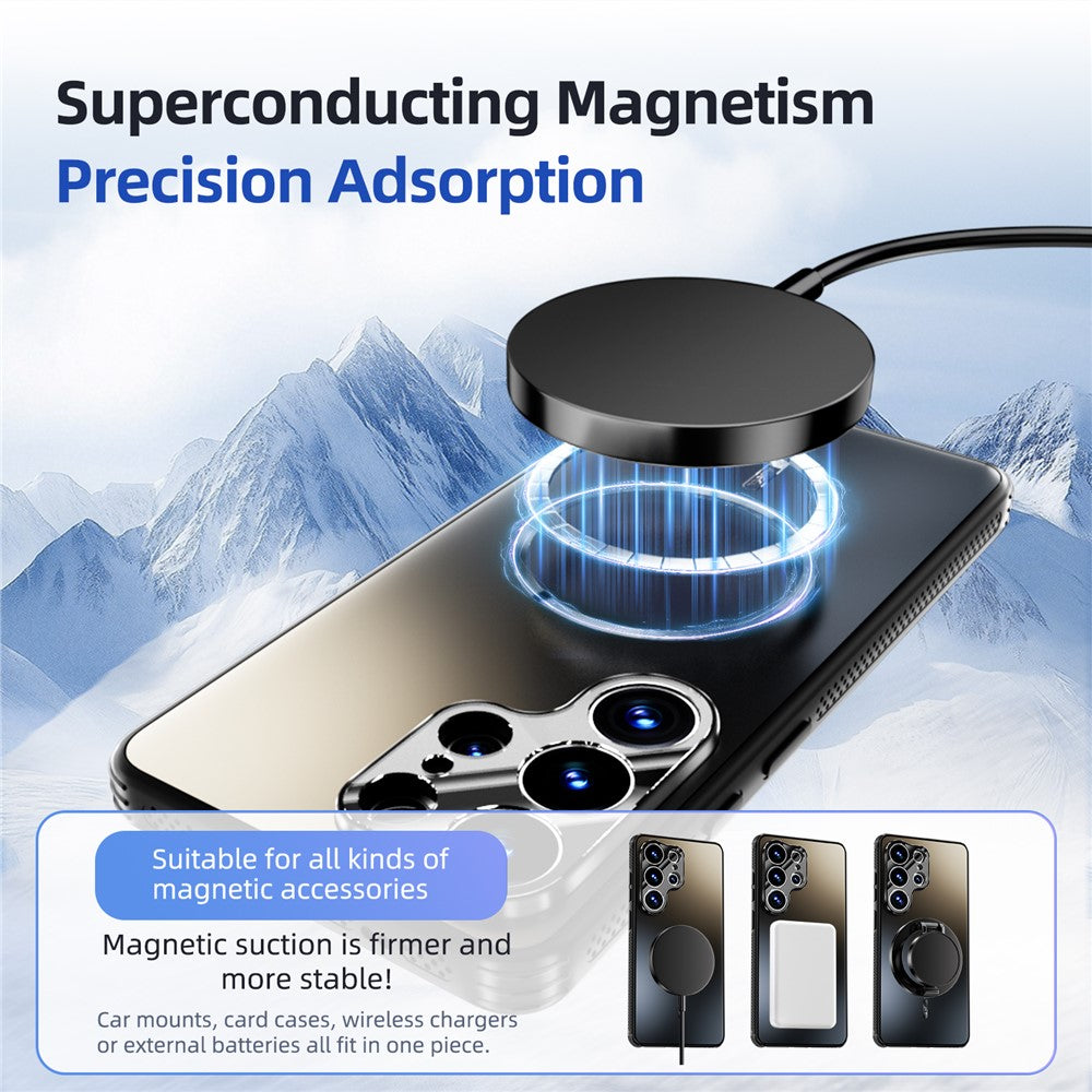 ABEEL For Samsung Galaxy S26 Magnetic Case TPU PC Cooling Matte Phone Back Cover with Lens Film