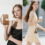 Stand Case for Honor Magic8 Lite 5G / X9d 5G / X70 5G Leaf Shape Magnetic Clasp Leather Phone Cover with Hand Strap