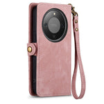 For Honor Magic8 Lite 5G / X9d 5G / X70 5G Case Zipper Wallet Geometry Lines Leather Phone Cover with Strap
