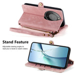 For Honor Magic8 Lite 5G / X9d 5G / X70 5G Case Zipper Wallet Geometry Lines Leather Phone Cover with Strap