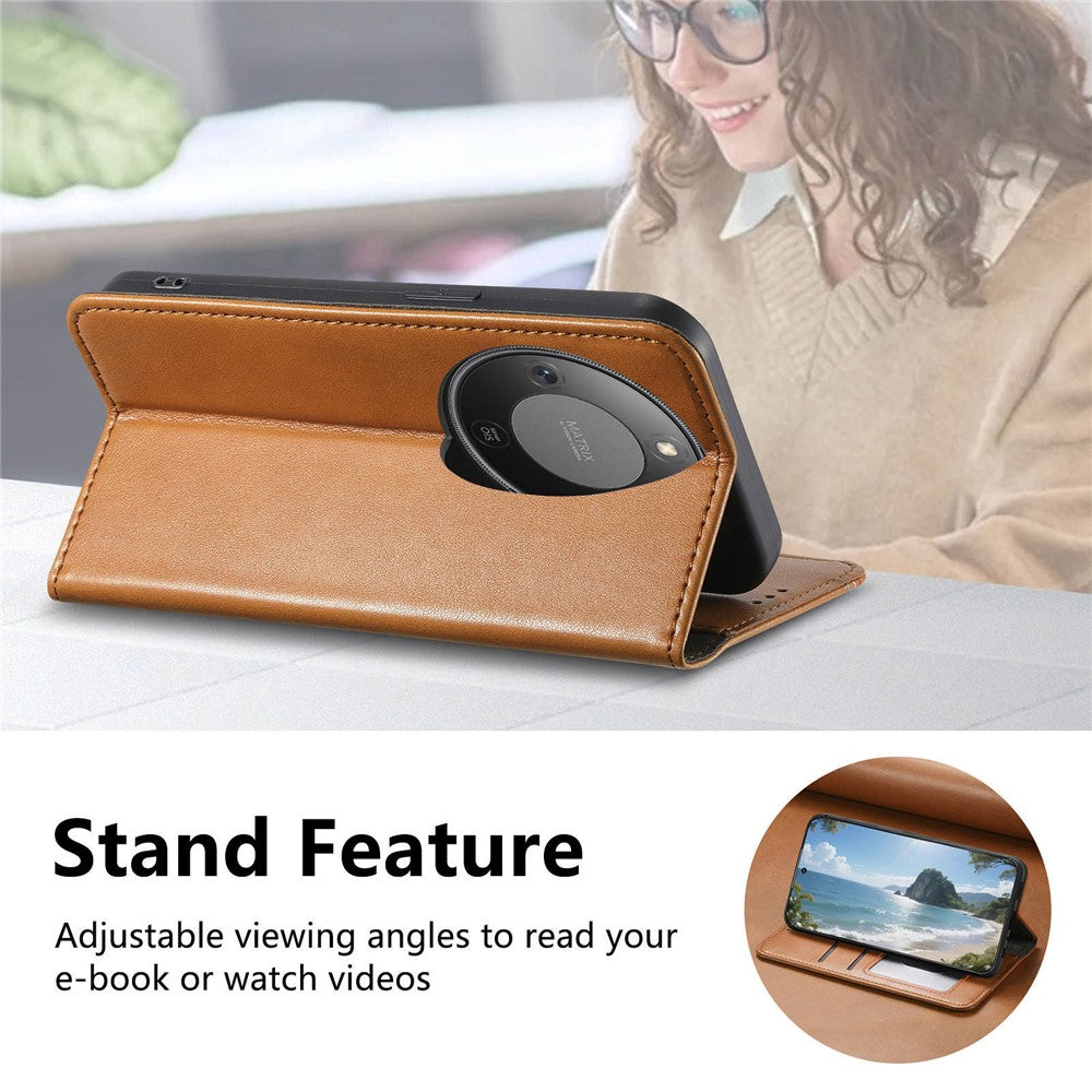 For Honor Magic8 Lite 5G / X9d 5G / X70 5G Case Wallet Tri-Color Stitching Leather Phone Cover with Elastic Wristband