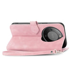 For Honor Magic8 Lite 5G / X9d 5G / X70 5G Zipper Wallet Case with Strap Flower Imprint PU Leather Phone Cover