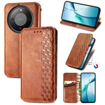 For Honor Magic8 Lite 5G / X9d 5G / X70 5G Case Rhombus Imprint PU Leather Wallet Phone Cover