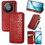 For Honor Magic8 Lite 5G / X9d 5G / X70 5G Case Rhombus Imprint PU Leather Wallet Phone Cover