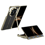 GKK Magnetiskt Skal För Huawei Mate X7 Med Dubbelt Centralaxel Gångjärnsskydd Litchitextur PU TPU PC Stativ mobilskal