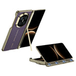 GKK Magnetiskt Skal För Huawei Mate X7 Med Dubbelt Centralaxel Gångjärnsskydd Litchitextur PU TPU PC Stativ mobilskal