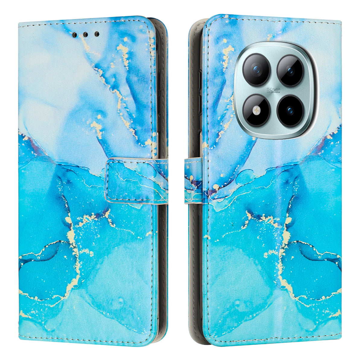 For Xiaomi Redmi Note 15 Pro 4G (Global) Stand Case Marble Pattern PU Leather Wallet Phone Cover