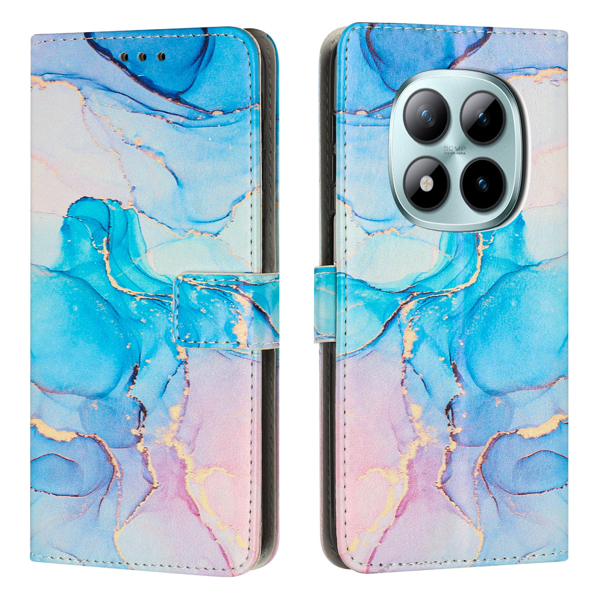For Xiaomi Redmi Note 15 Pro 4G (Global) Stand Case Marble Pattern PU Leather Wallet Phone Cover