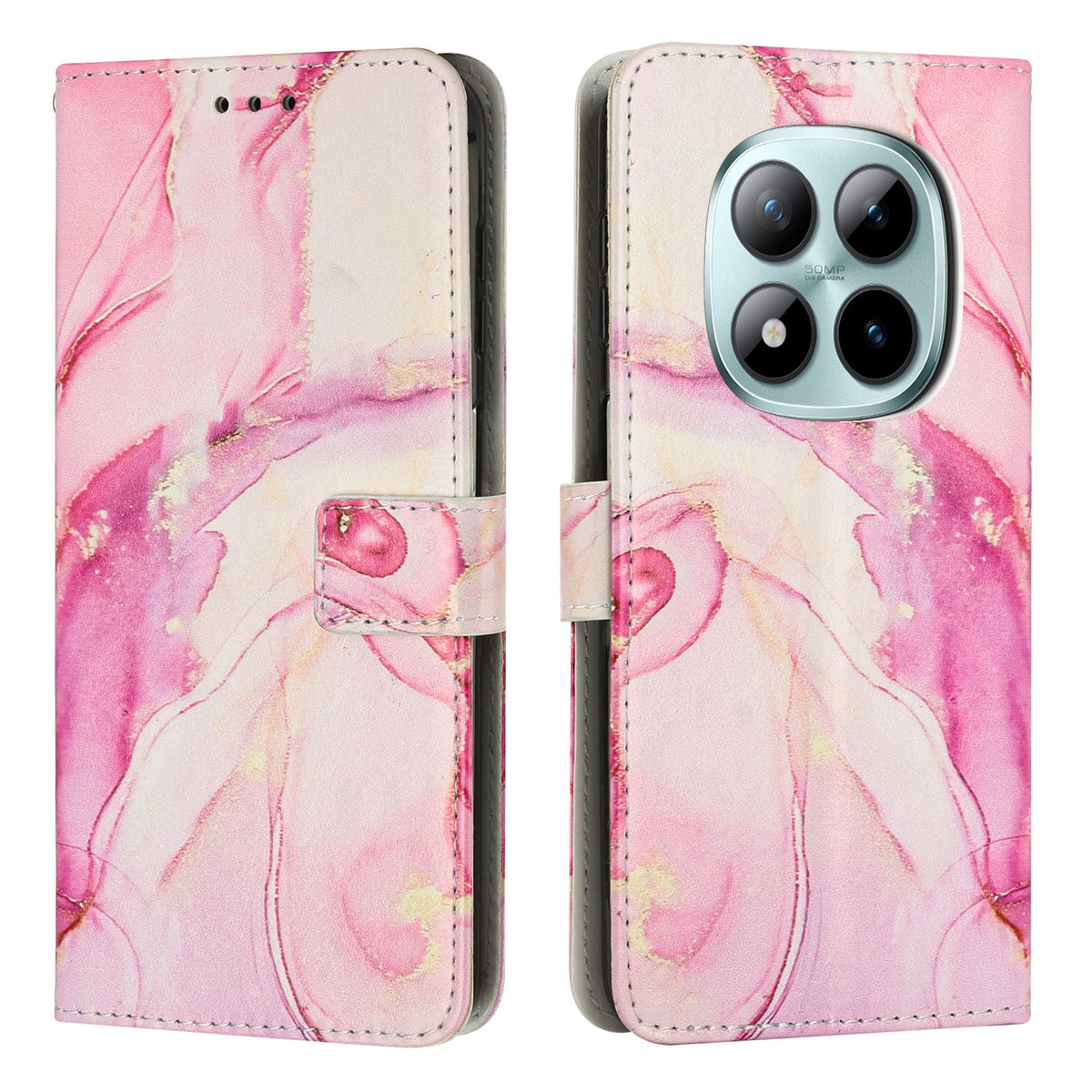 For Xiaomi Redmi Note 15 Pro 4G (Global) Stand Case Marble Pattern PU Leather Wallet Phone Cover