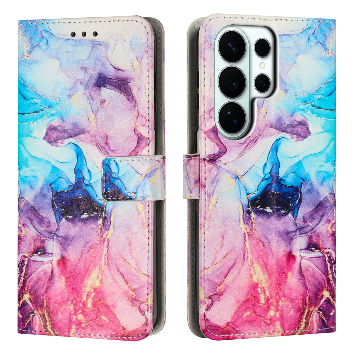 For Samsung Galaxy S26 Ultra Stand Case Marble Pattern PU Leather Wallet Phone Cover