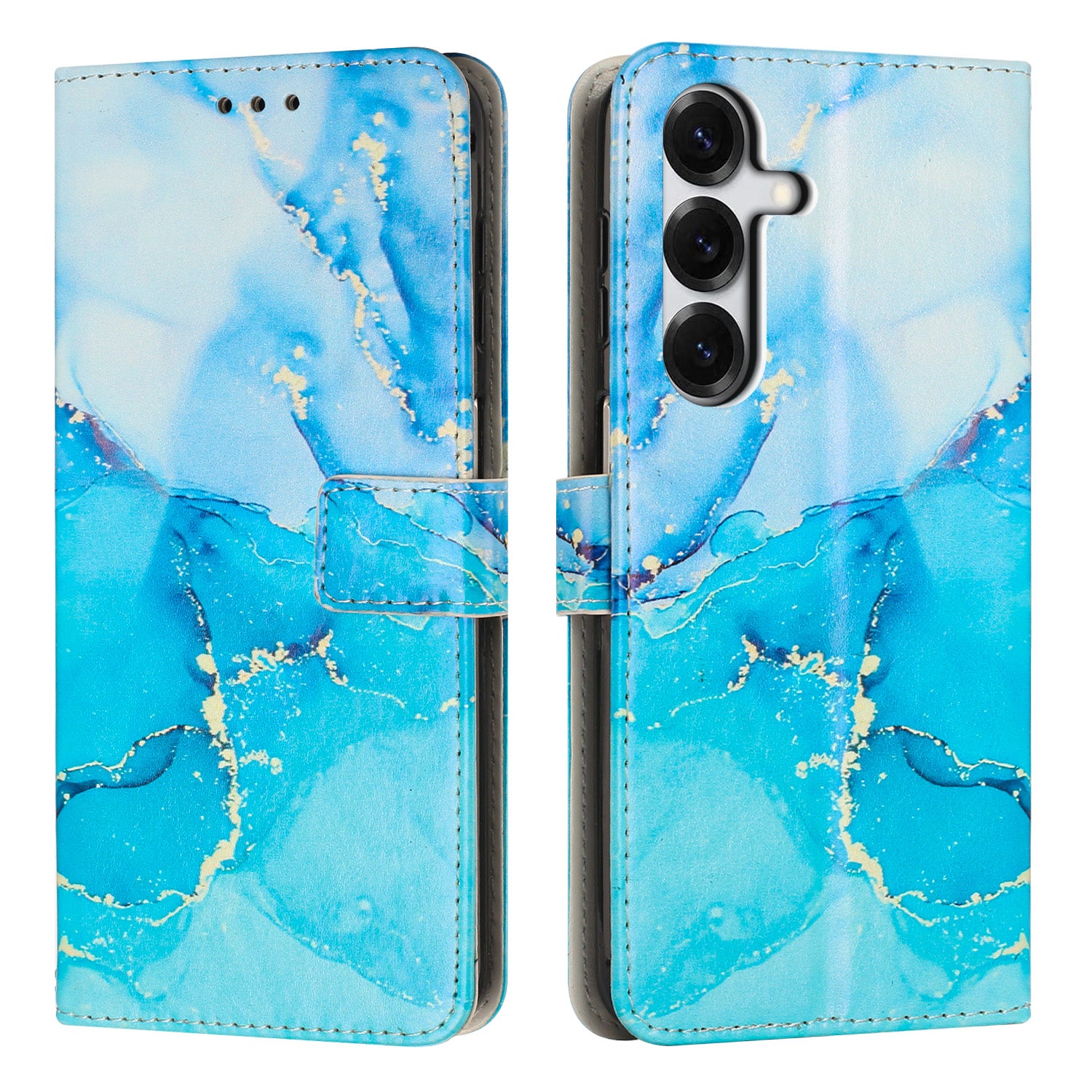 For Samsung Galaxy S26+ Stand Case Marble Pattern PU Leather Wallet Phone Cover