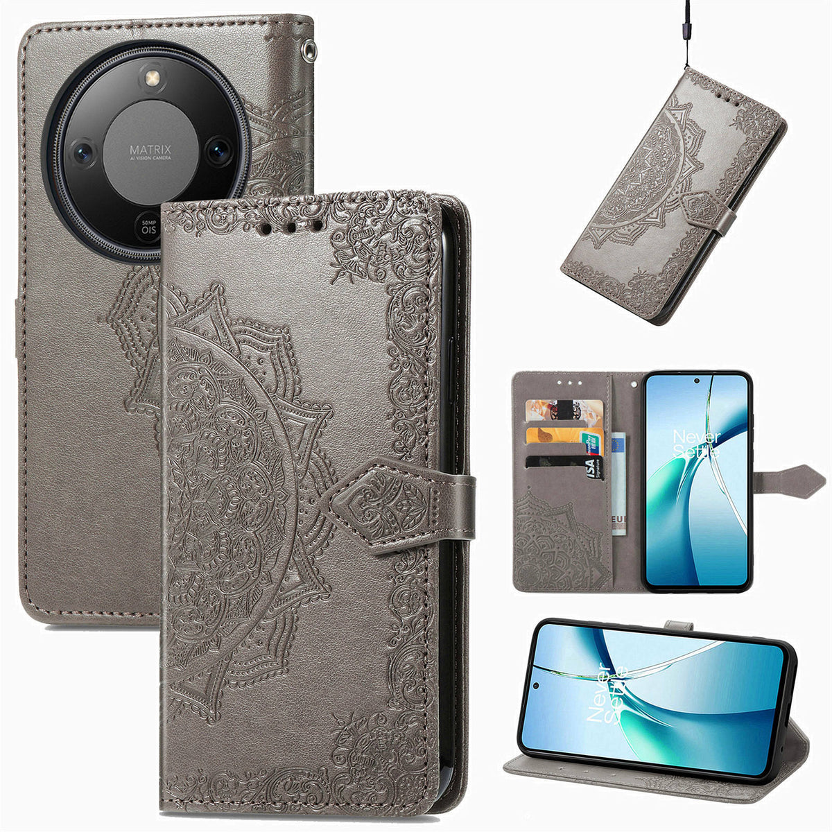 For Honor X70 5G / Honor X9d 5G / Honor Magic8 Lite 5G Wallet Case Mandala Flower Leather Phone Cover Stand