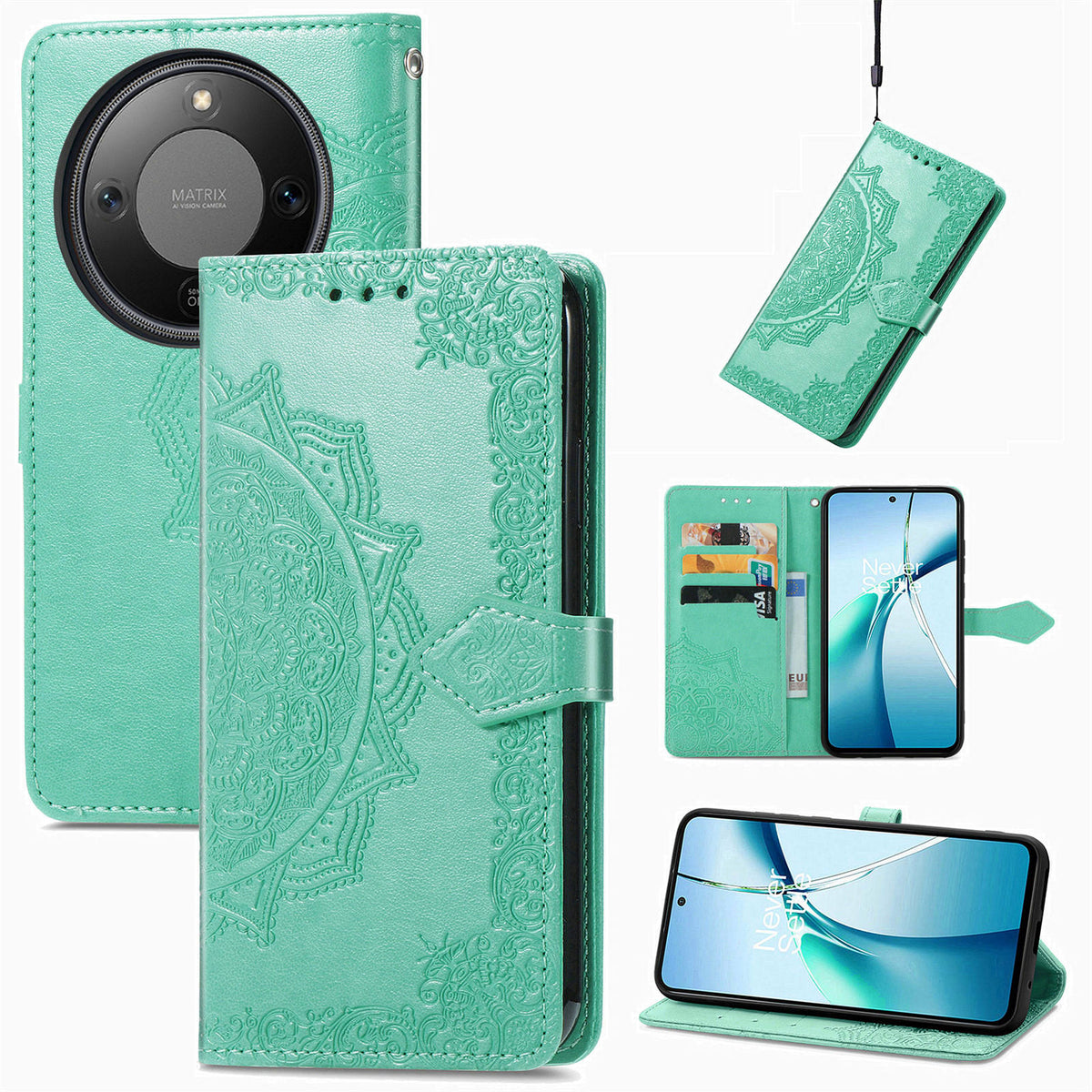 For Honor X70 5G / Honor X9d 5G / Honor Magic8 Lite 5G Wallet Case Mandala Flower Leather Phone Cover Stand