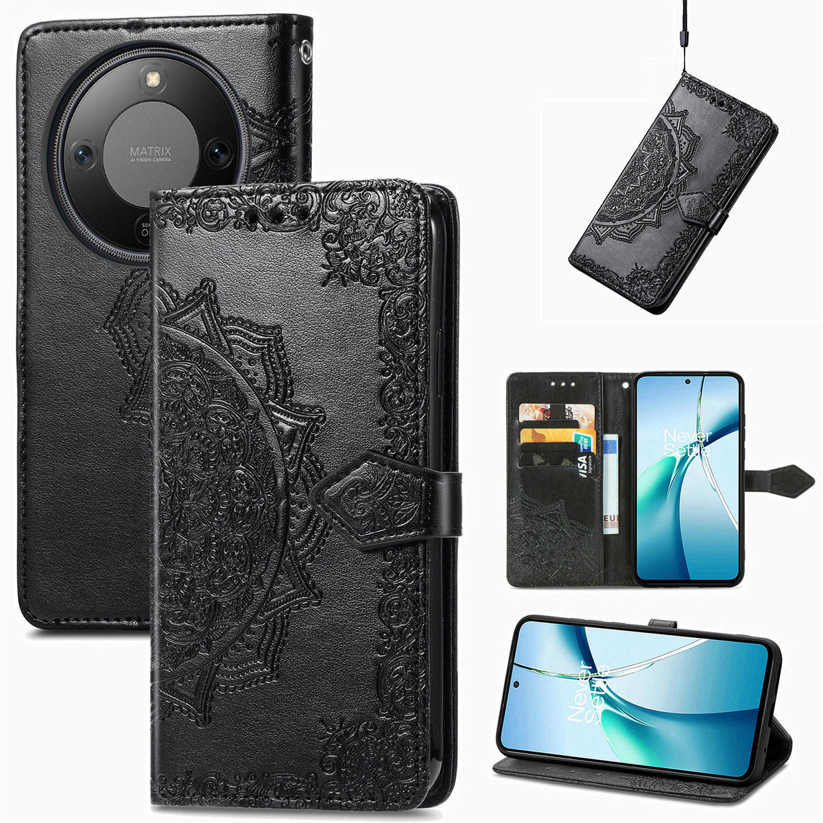 For Honor X70 5G / Honor X9d 5G / Honor Magic8 Lite 5G Wallet Case Mandala Flower Leather Phone Cover Stand