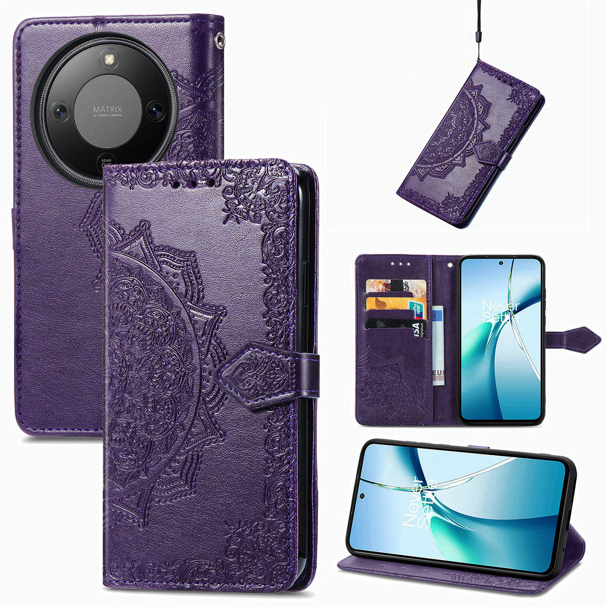 For Honor X70 5G / Honor X9d 5G / Honor Magic8 Lite 5G Wallet Case Mandala Flower Leather Phone Cover Stand
