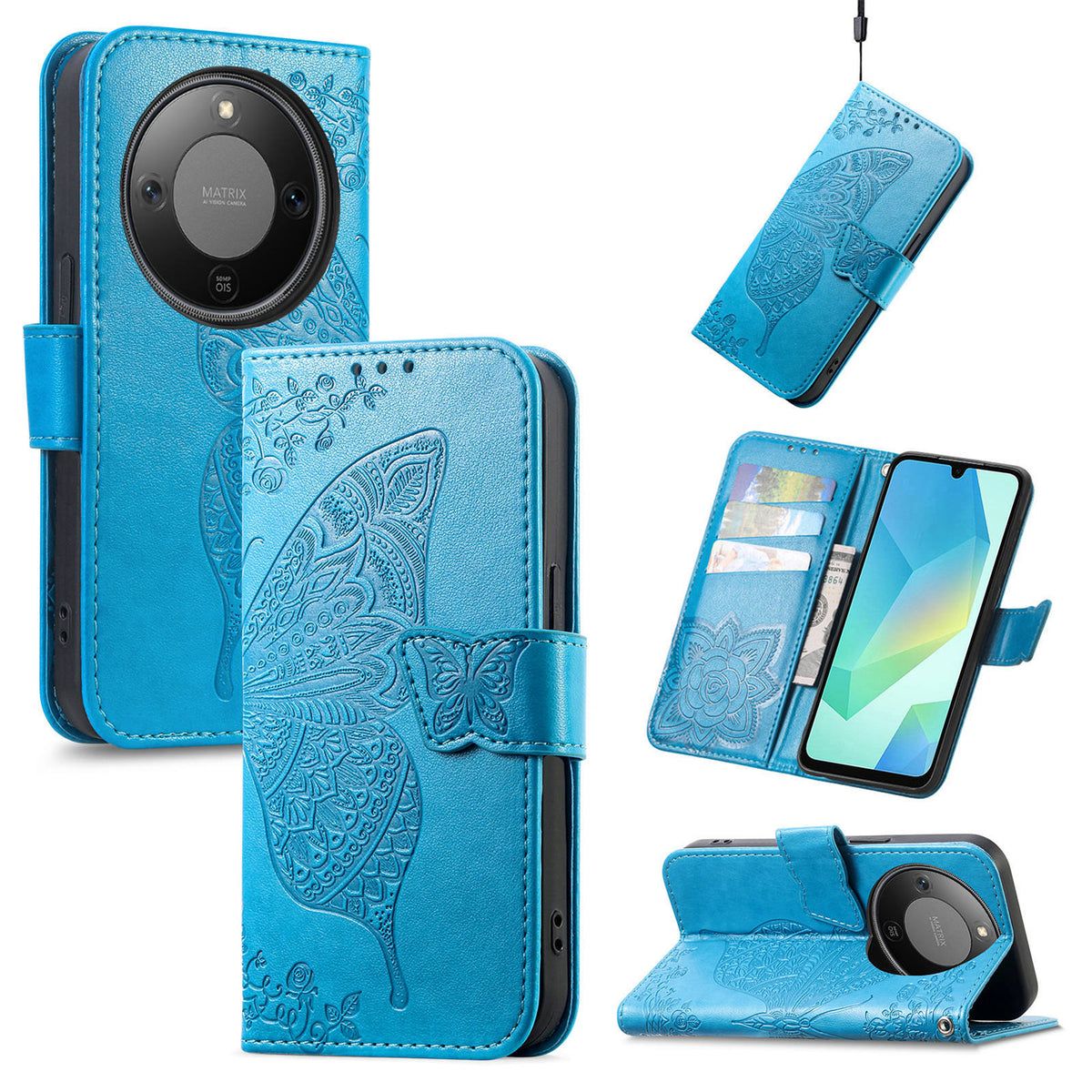 For Honor X70 5G / Honor X9d 5G / Honor Magic8 Lite 5G Case with Strap Butterfly Pattern PU Leather Wallet Phone Cover