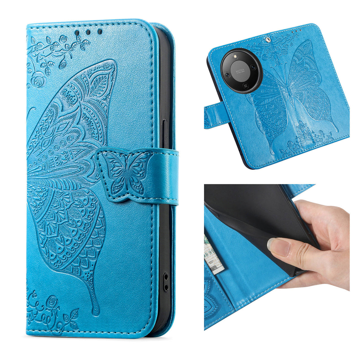 For Honor X70 5G / Honor X9d 5G / Honor Magic8 Lite 5G Case with Strap Butterfly Pattern PU Leather Wallet Phone Cover
