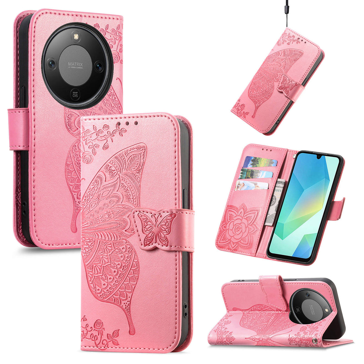 For Honor X70 5G / Honor X9d 5G / Honor Magic8 Lite 5G Case with Strap Butterfly Pattern PU Leather Wallet Phone Cover