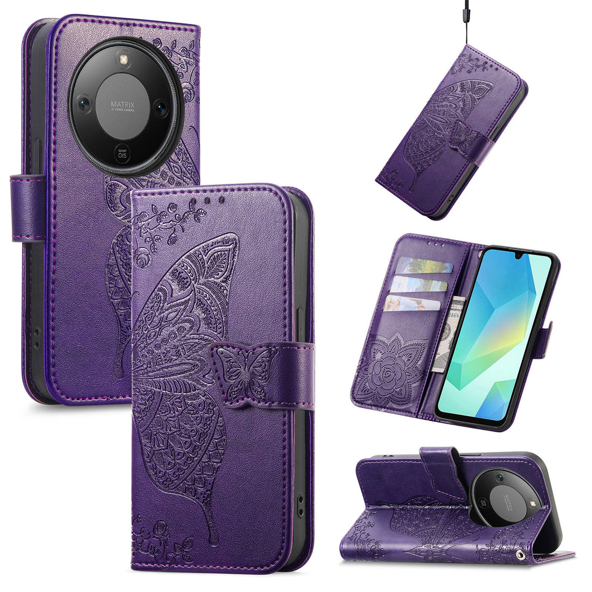 For Honor X70 5G / Honor X9d 5G / Honor Magic8 Lite 5G Case with Strap Butterfly Pattern PU Leather Wallet Phone Cover