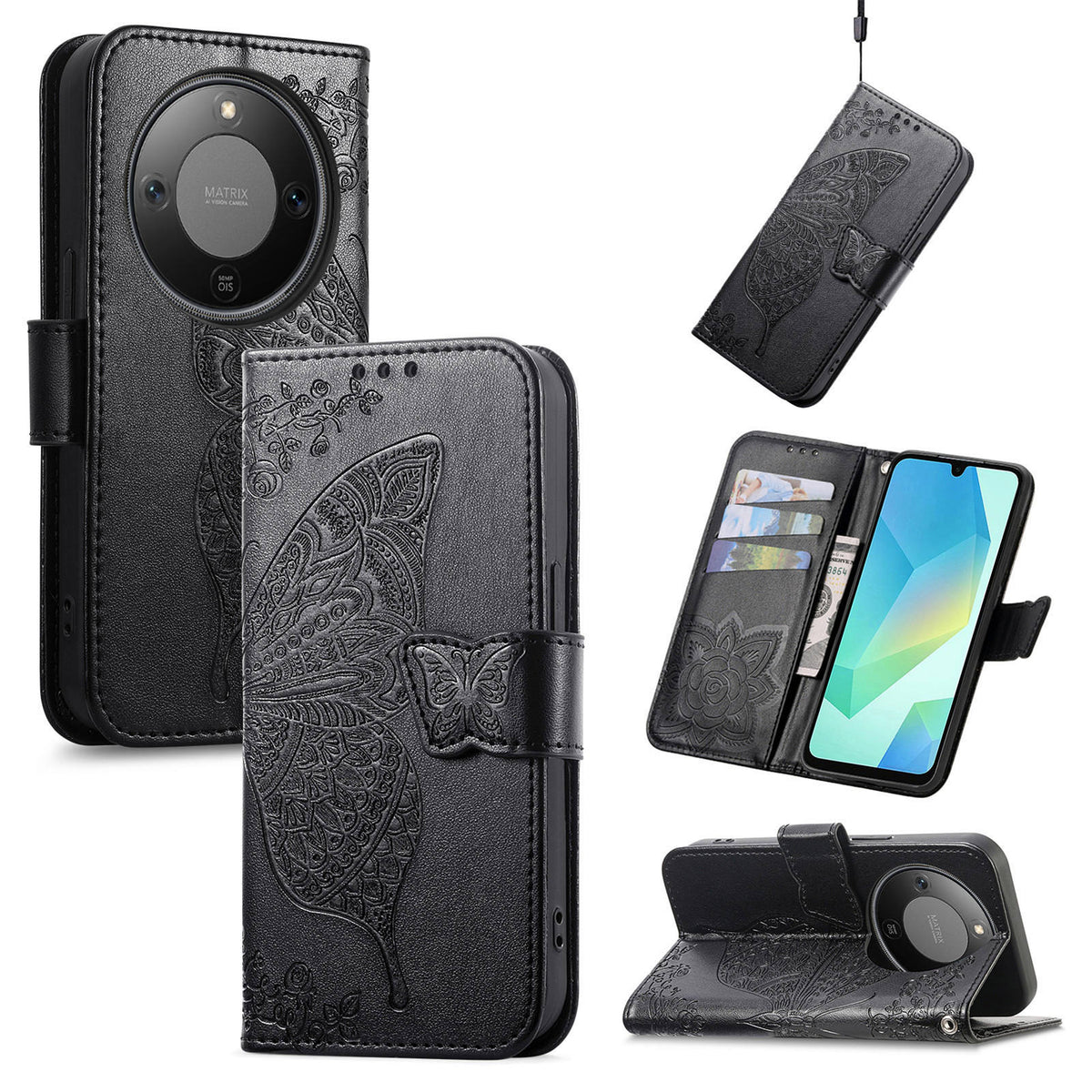 For Honor X70 5G / Honor X9d 5G / Honor Magic8 Lite 5G Case with Strap Butterfly Pattern PU Leather Wallet Phone Cover