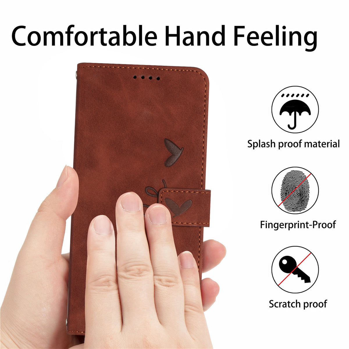 For Xiaomi Redmi Note 15 Pro 4G (Global) Stand Case PU Leather Phone Cover Imprinted Heart Pattern