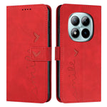 For Xiaomi Redmi Note 15 Pro 4G (Global) Stand Case PU Leather Phone Cover Imprinted Heart Pattern