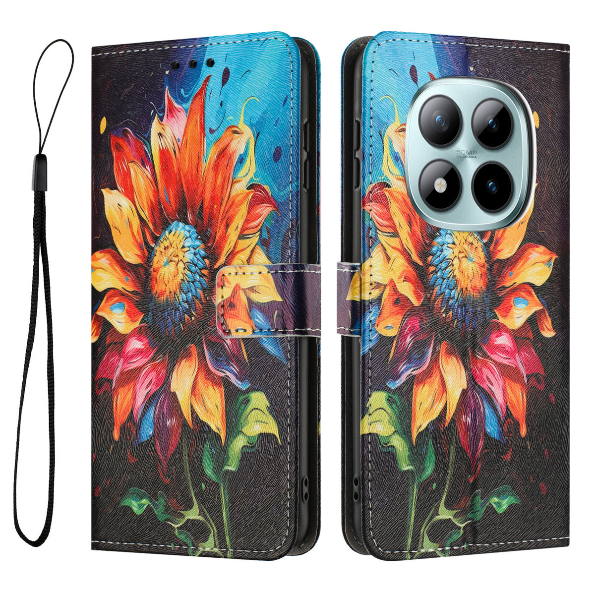 For Xiaomi Redmi Note 15 Pro 4G (Global) Wallet Case Pattern Printing PU Leather Phone Cover with Lanyard