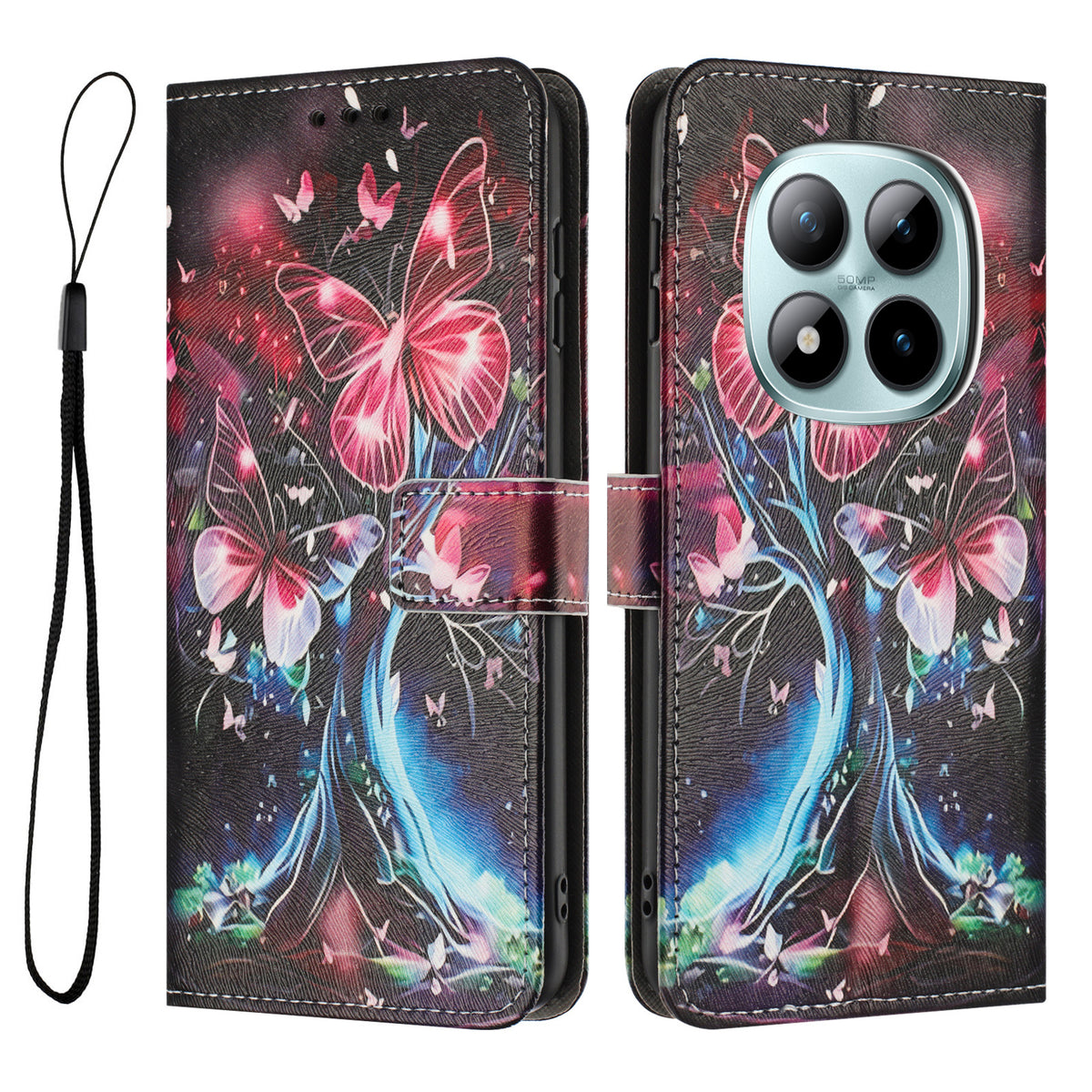 For Xiaomi Redmi Note 15 Pro 4G (Global) Wallet Case Pattern Printing PU Leather Phone Cover with Lanyard