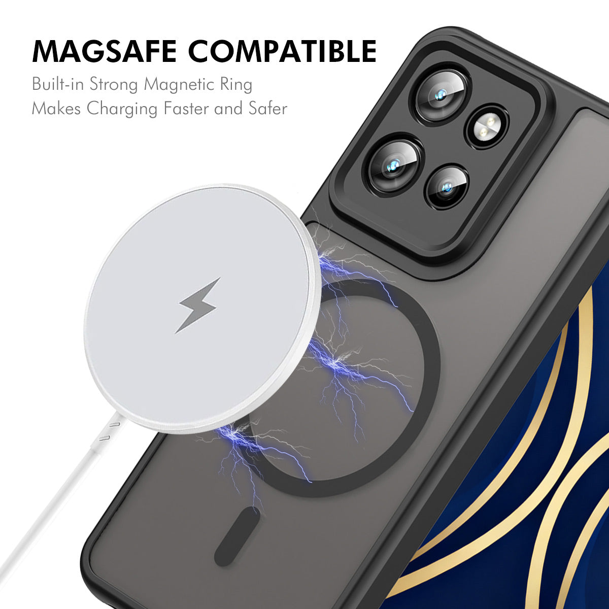ENKAY HAT PRINCE För Motorola Edge 60 Neo 5G / Edge 50 Neo 5G Magnetiskt Skal med 9H Härdat Glas PC TPU Matt mobilskal