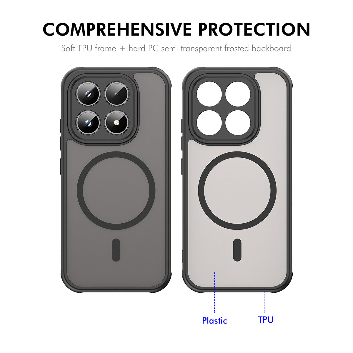 ENKAY HAT PRINCE For Xiaomi 17   Magnetic Case with Tempered Glass Support Ultrasonic Unlocking PC TPU Matte Phone Cover
