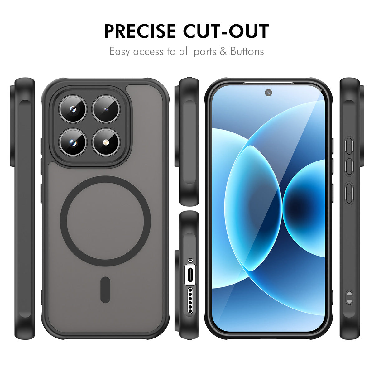 ENKAY HAT PRINCE For Xiaomi 17   Magnetic Case with Tempered Glass Support Ultrasonic Unlocking PC TPU Matte Phone Cover