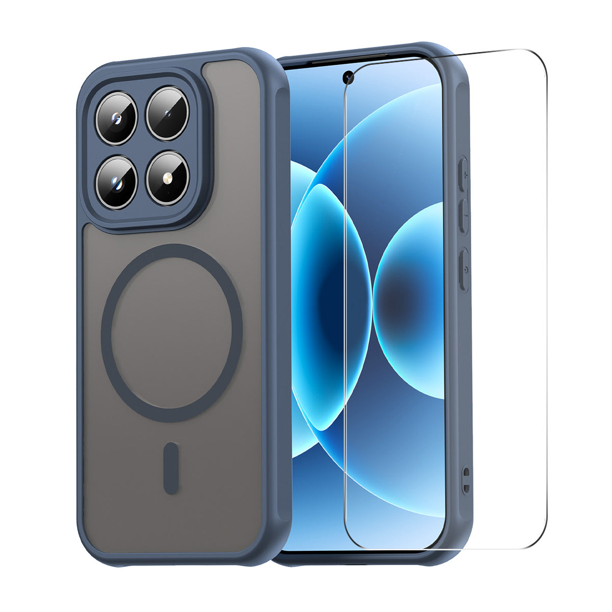 ENKAY HAT PRINCE For Xiaomi 17   Magnetic Case with Tempered Glass Support Ultrasonic Unlocking PC TPU Matte Phone Cover