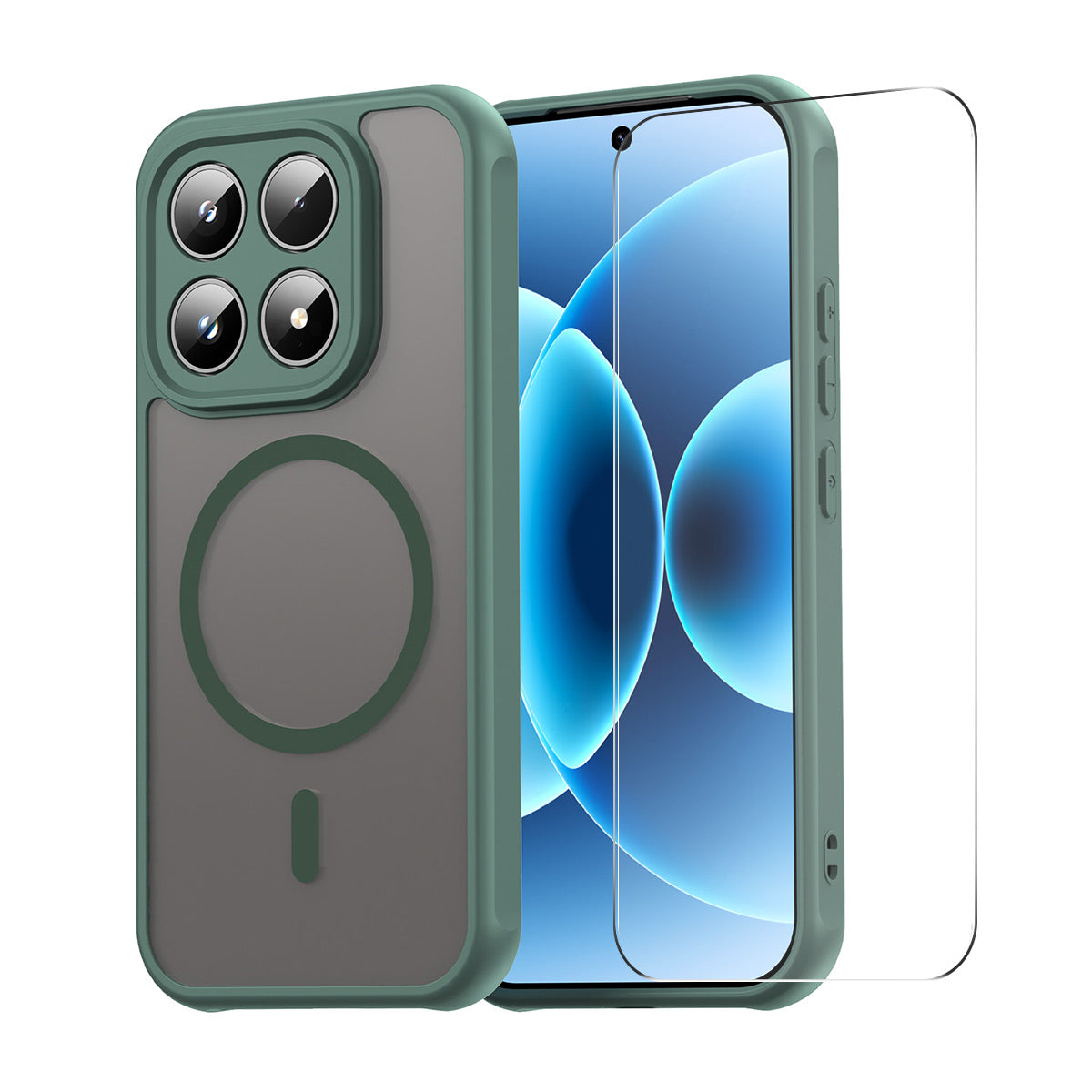 ENKAY HAT PRINCE For Xiaomi 17   Magnetic Case with Tempered Glass Support Ultrasonic Unlocking PC TPU Matte Phone Cover