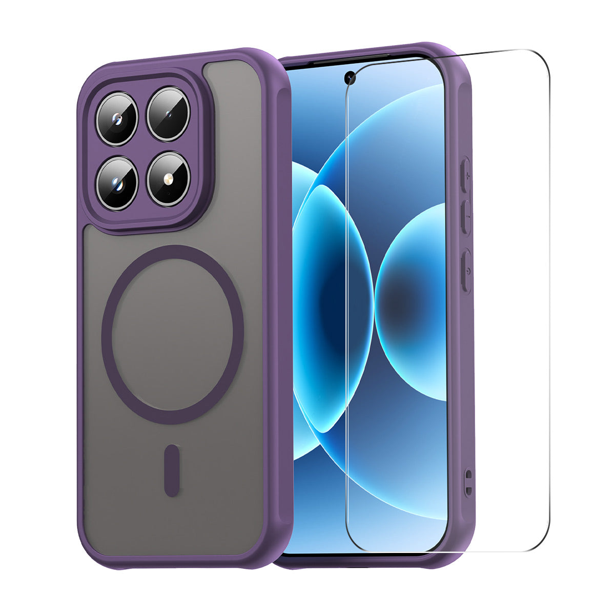 ENKAY HAT PRINCE For Xiaomi 17   Magnetic Case with Tempered Glass Support Ultrasonic Unlocking PC TPU Matte Phone Cover