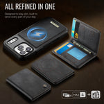 CASEME For iPhone 18 Pro / 17 Pro Magnetic Case  ME80 Series Leather PC TPU Phone Cover with Detachable Wallet