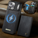 CASEME For iPhone 18 Pro / 17 Pro Magnetic Case  ME80 Series Leather PC TPU Phone Cover with Detachable Wallet