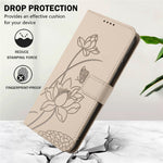 Samsung Galaxy S26-skal Plånboksfodral Lotus Imprint Lädermobilskal med Handledsrem